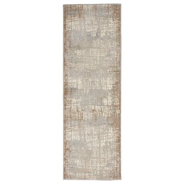 Nourison Rush 2"3" x 10" Ivory and Taupe Runner, , large
