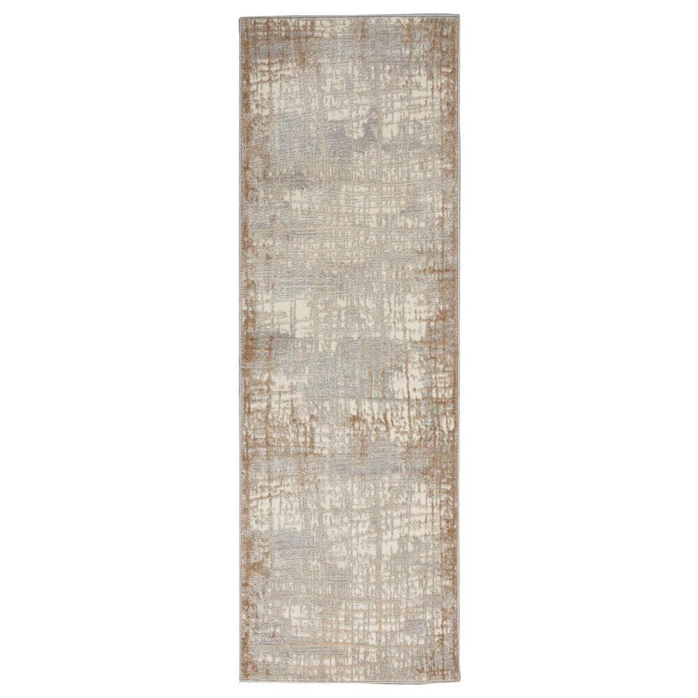 Nourison Rush 2"3" x 10" Ivory and Taupe Runner, , large