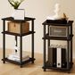 HOMLUX 3-Tier Turn-N-Tube End Table in Columbia Walnut and Black (Set of 2), , large