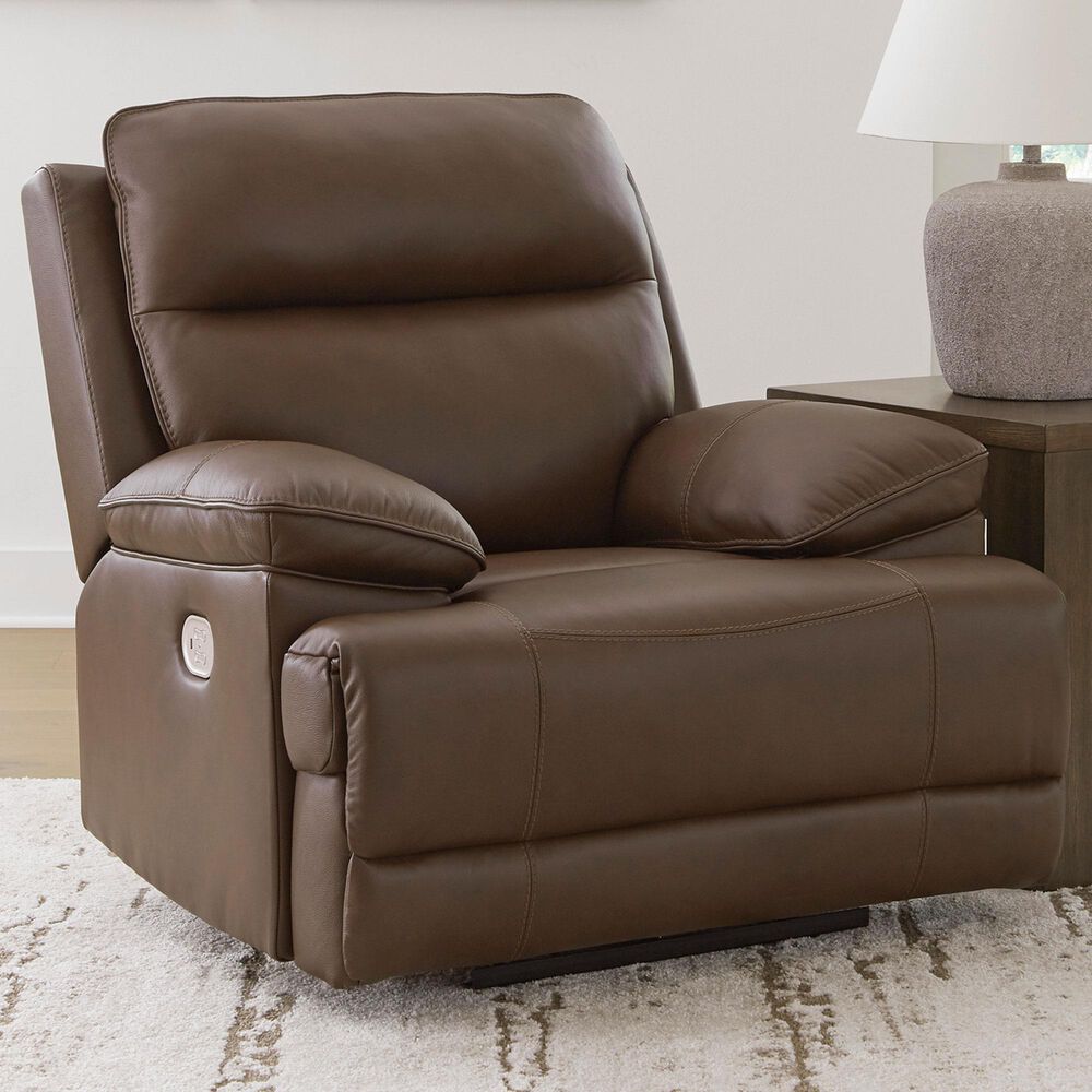 Ashley VonRyan Power Recliner with Adjustable Headrest in Tobacco, , large