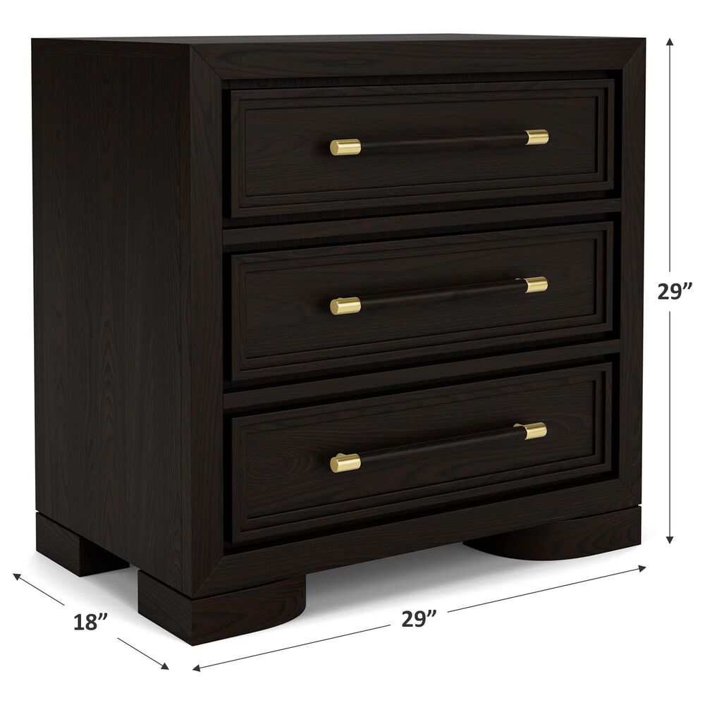 Shannon Hills Lydia 3-Drawer Nightstand in Dark Cabernet with USB Ports, , large