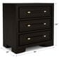 Shannon Hills Lydia 3-Drawer Nightstand in Dark Cabernet with USB Ports, , large