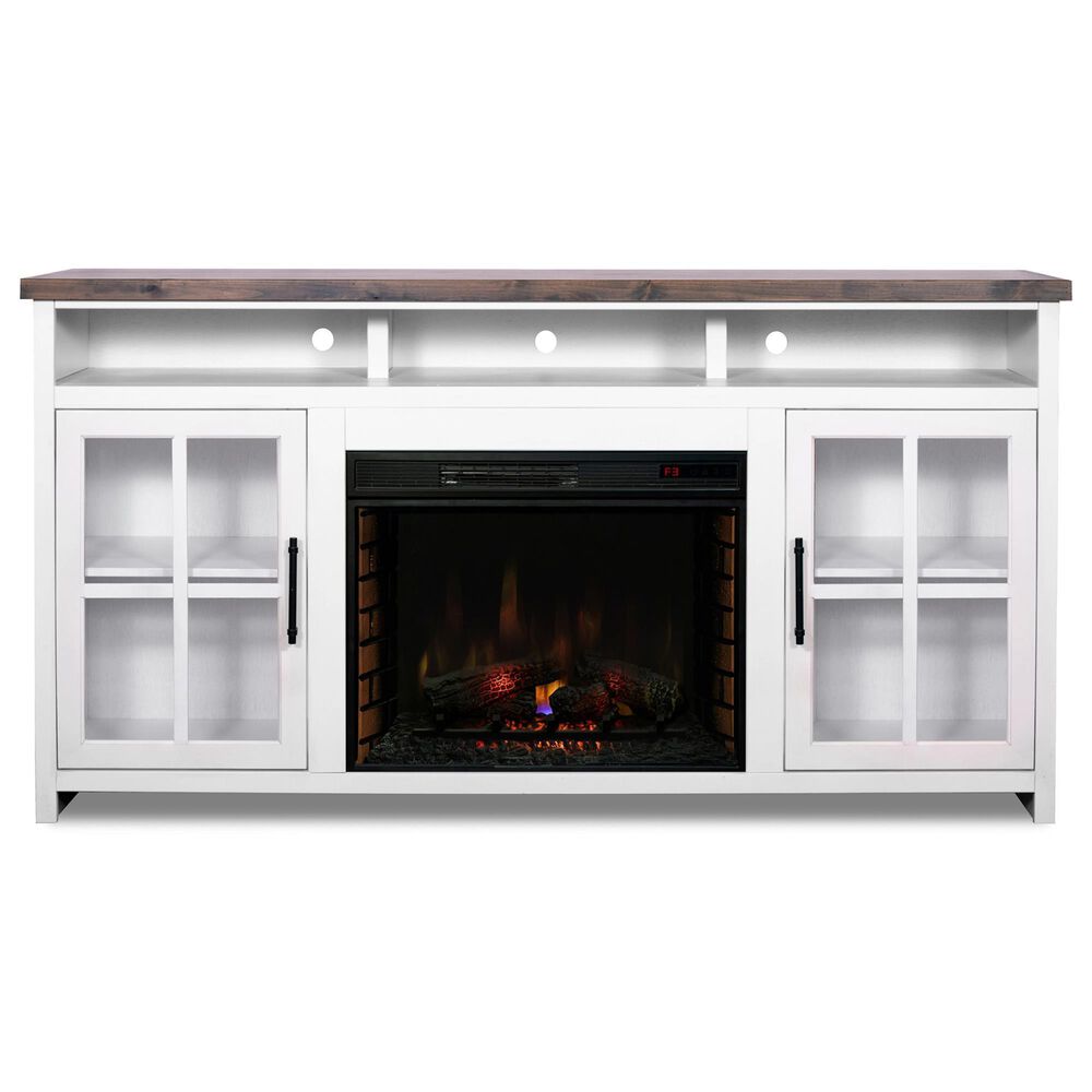 Endress International Hampton 74" Fireplace TV Console in Barnwood and Jasmin White, , large