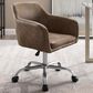 Linon Home Decor Rylen Office Chair with Brown Cushion in Silver, , large
