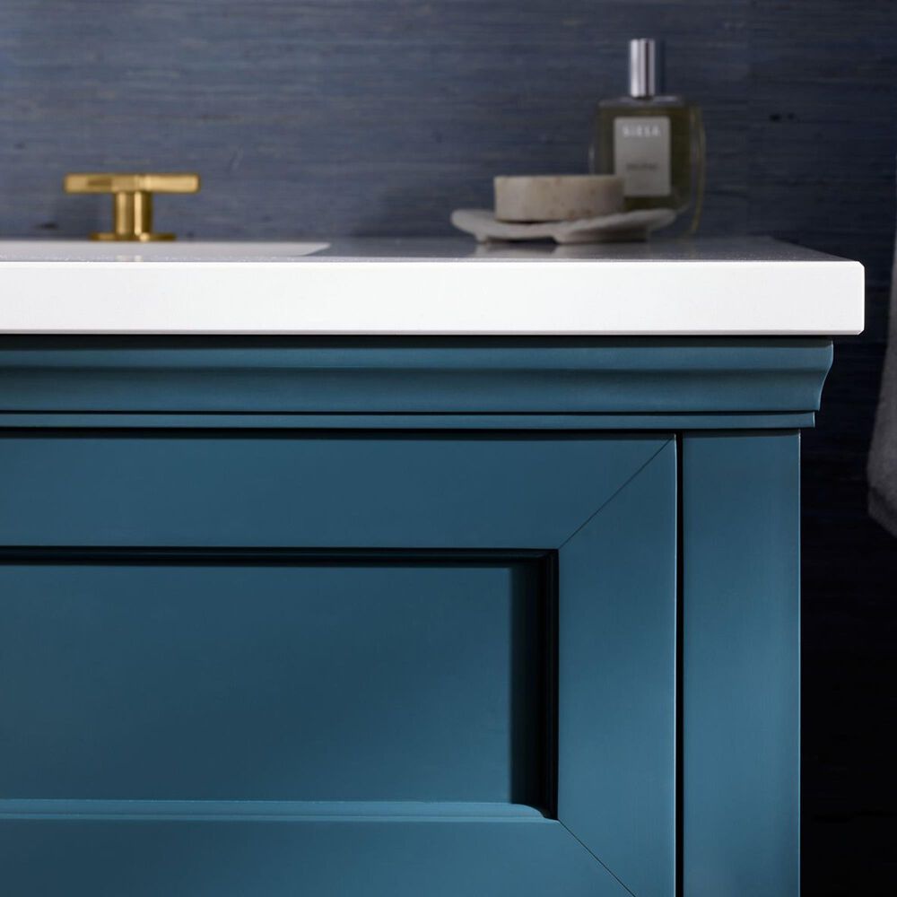Kohler Charlemont 30&quot; Single Bathroom Vanity in Tidal Blue with 3 cm White Quartz Top and Rectangular Sink, , large