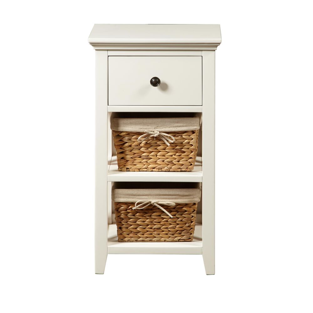 Accentric Approach Accentric Accents Benton Bathroom Storage Accent with Baskets in White, , large