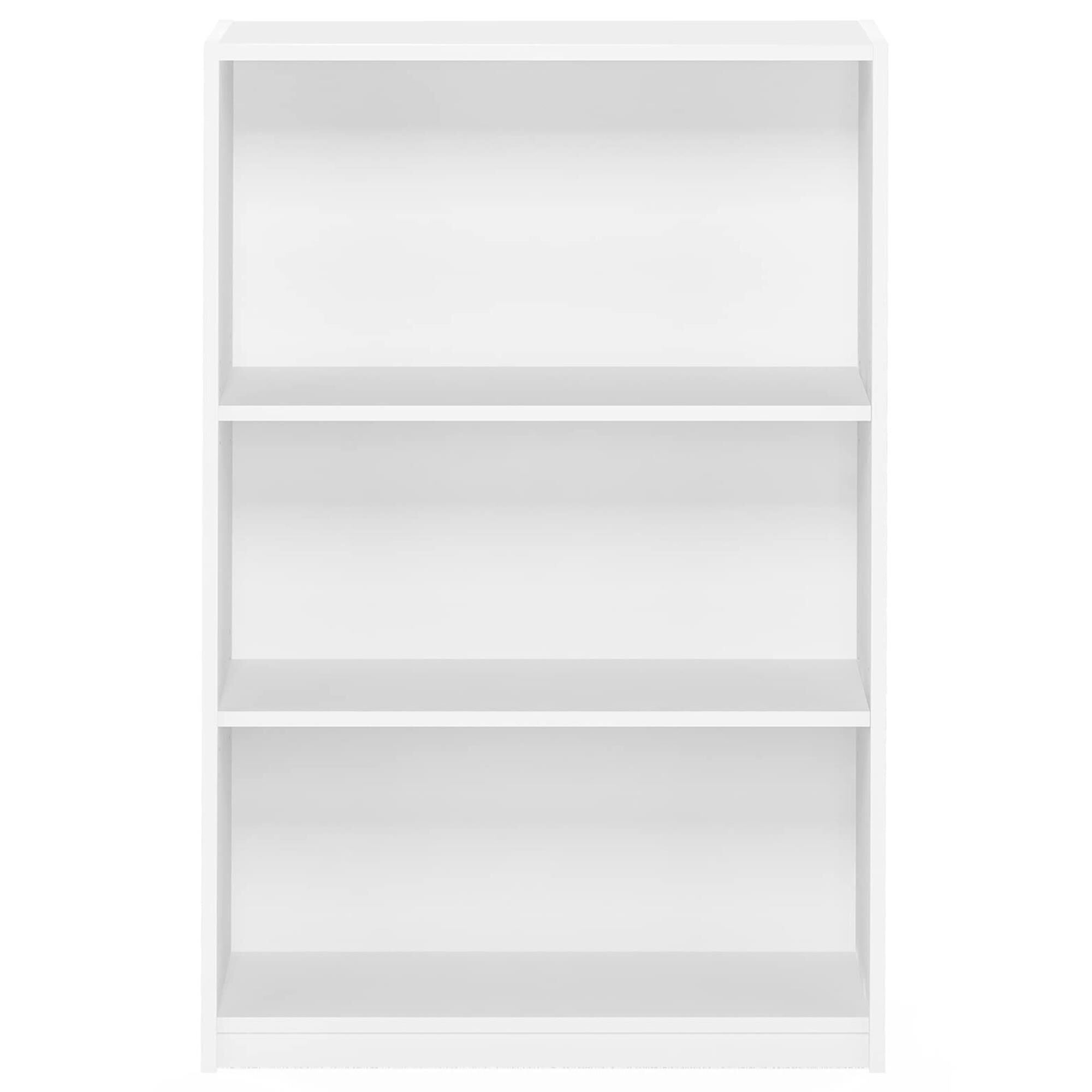 HOMLUX 3-Tier Display Bookshelf with Adjustable Shelves in White
