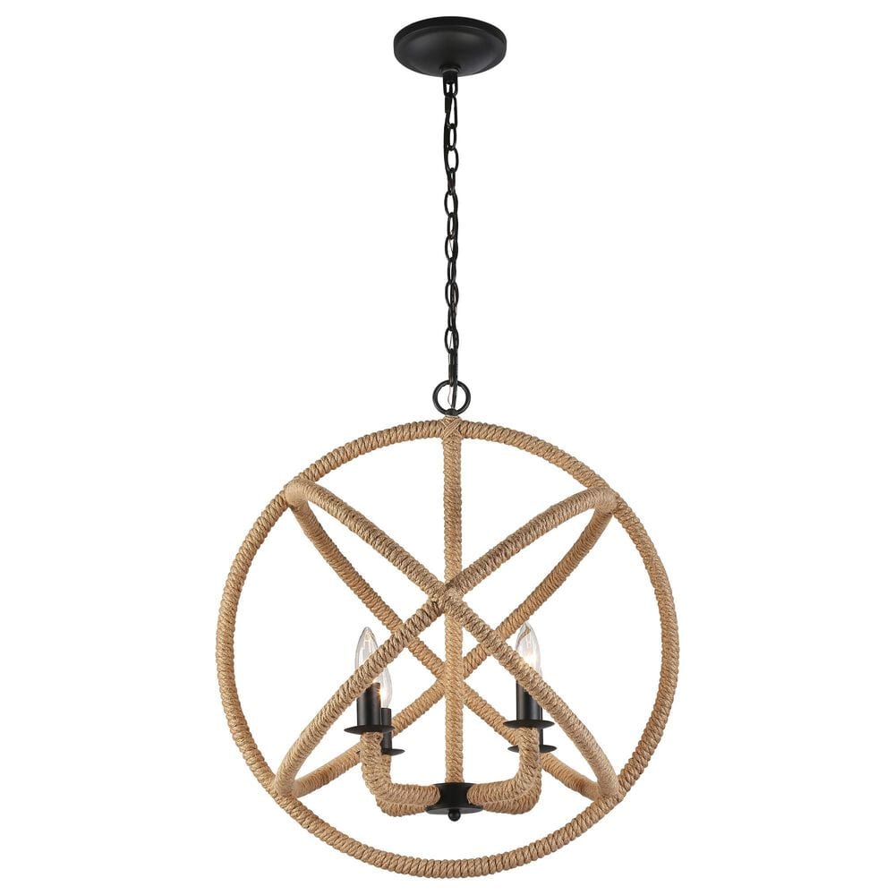 Golden Lighting Marina 4-Light Chandelier in Natural Black, , large