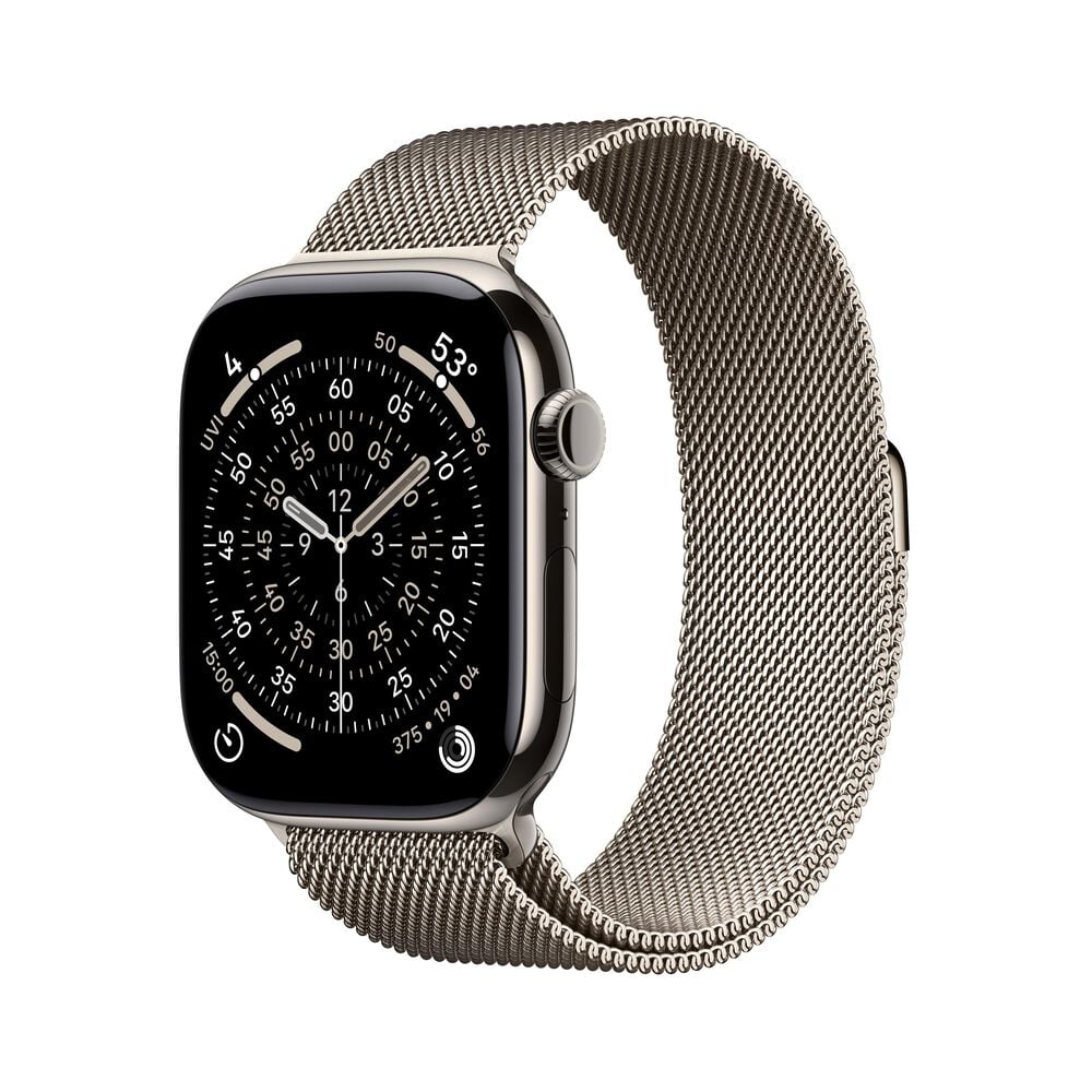 Apple Watch Series 11 (GPS+Cellular) 46mm Titanium Case with Natural Milanese Loop - M/L - Natural - (2025), , large