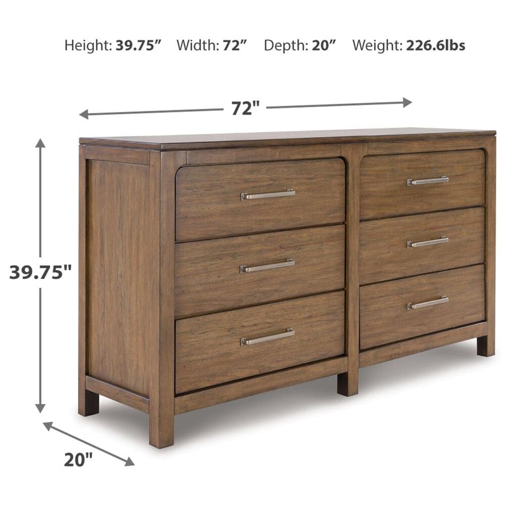 Millenium Dresser and Mirror in Light Brown, , large