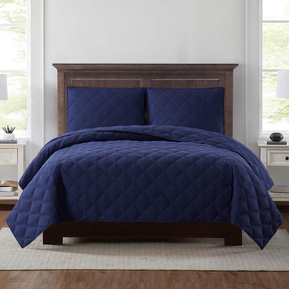 Pem America Truly Soft Everyday 2-Piece Twin XL Quilt Set in Navy, , large