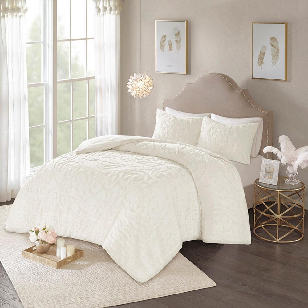 Hampton Park Laetitia 3 Piece King Comforter Set In Ivory Nebraska Furniture Mart Hampton Park Laetitia 3 Piece King, Ivory King Bedding