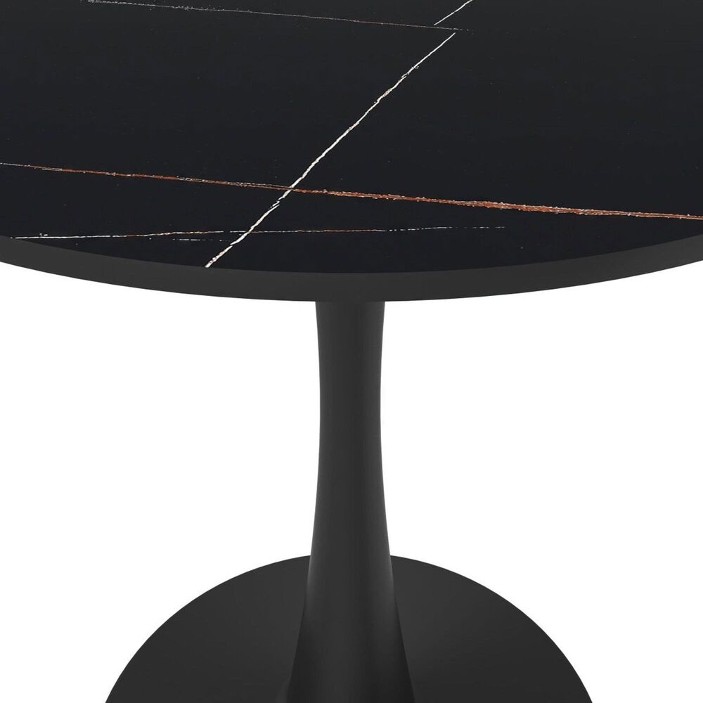 Leisuremod Leisuremod Bristol 31 round dining table Black base with Black Sintered stone Top, , large