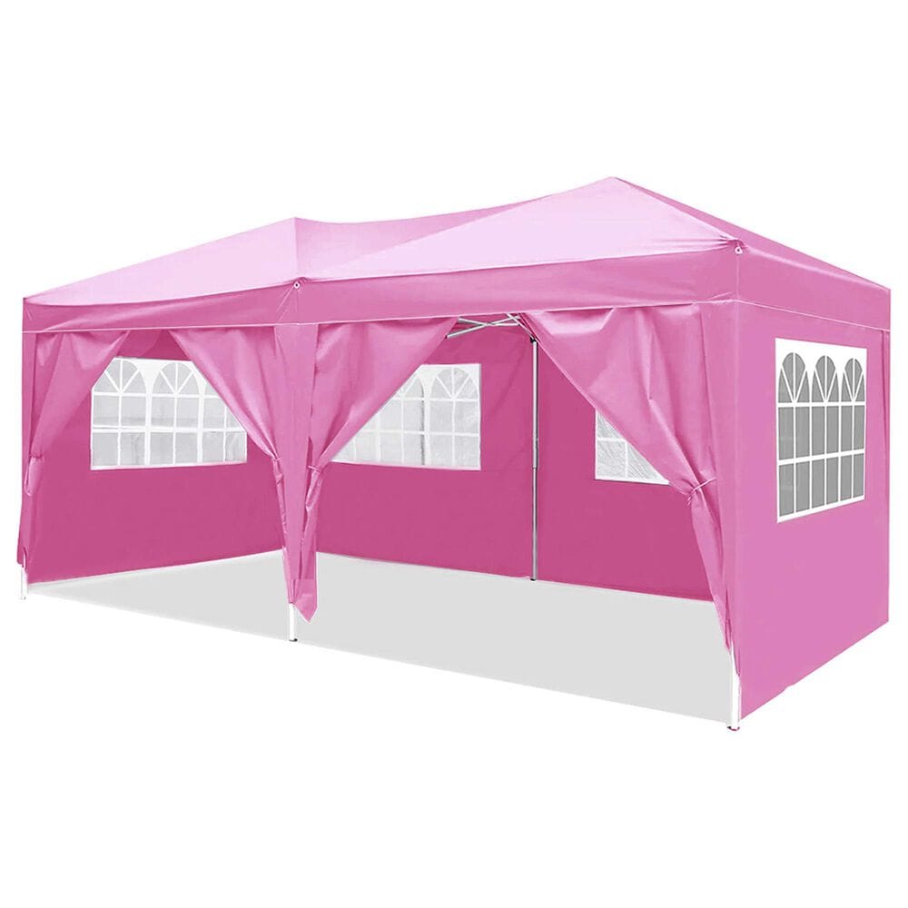 HOMLUX 10" x 20" Outdoor Pop Up Canopy Gazebo for Party in Pink, , large