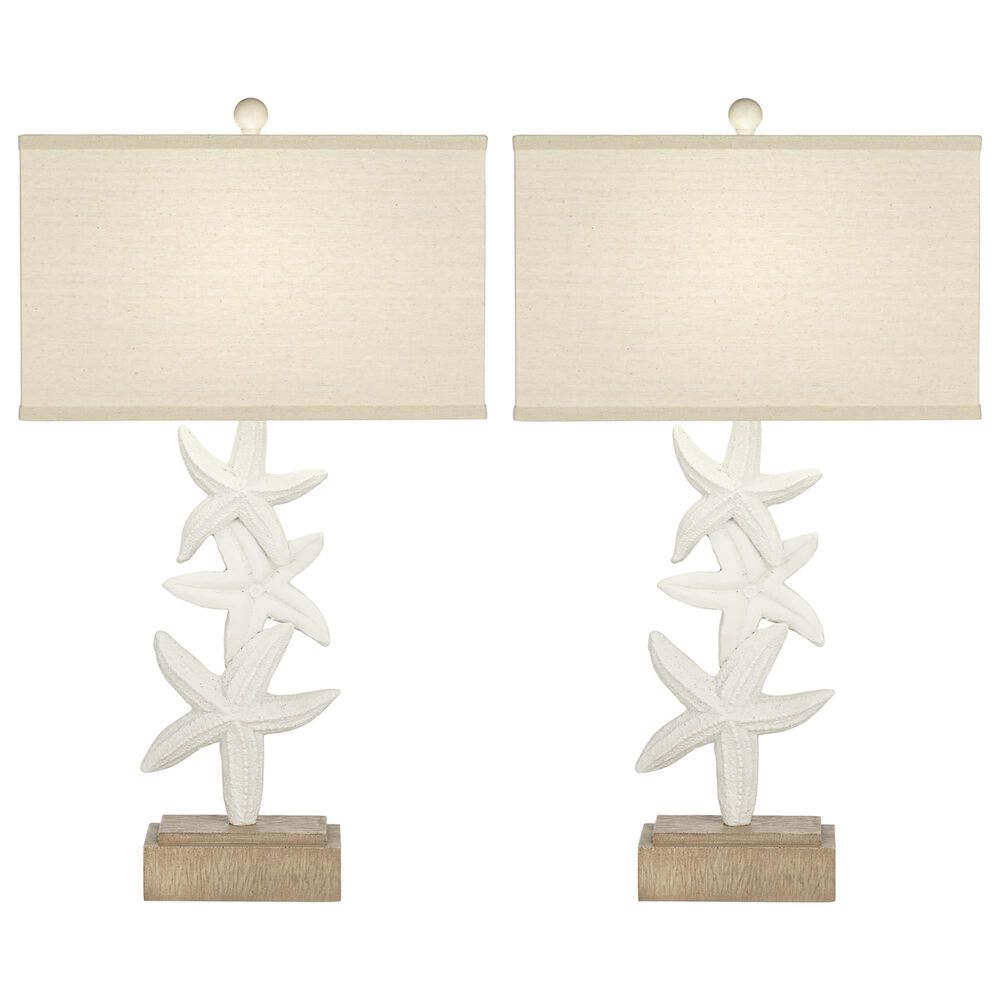 Pacific Coast Lighting Sea Star Sonata Table Lamp in White (Set of 2), , large