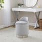 Lumisource Marla Vanity Stool with Silver Upholstered in Chrome, , large