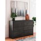 Ashley Hollivern 6-Drawer Dresser in Dark Gray, , large