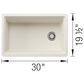 Blanco Inteos 30" Undermount Single Bowl Kitchen Sink in Soft White, , large