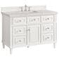 James Martin Vanities Lorelai 48" Single Vanity in Bright White with 3 cm Eternal Jasmine Pearl Quartz Top, , large