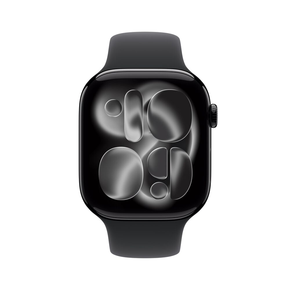 Apple Watch Series 11 &#40;GPS&#41; 46mm Jet Black Aluminum Case with Black Sport Band - M/L - Jet Black - &#40;2025&#41;&#40;Pre-Order&#41;, , large