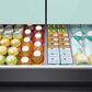 Samsung Bespoke Bespoke 23 Cu. Ft. Counter Depth French Door Refrigerator with Beverage Center - Morning Blue Glass Top Panel with White Glass Middle and Bottom Panels Included, , large