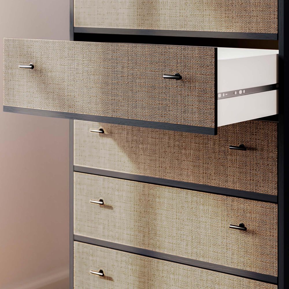 Ashley Charlang 5 Drawer Chest in Matte Black and Beige, , large