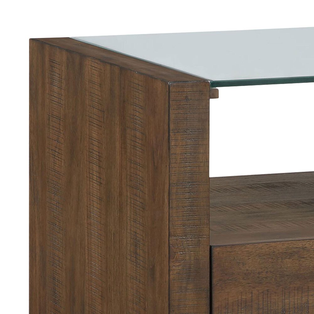 Crystal City Garland Glass Top End Table in Toffee, , large