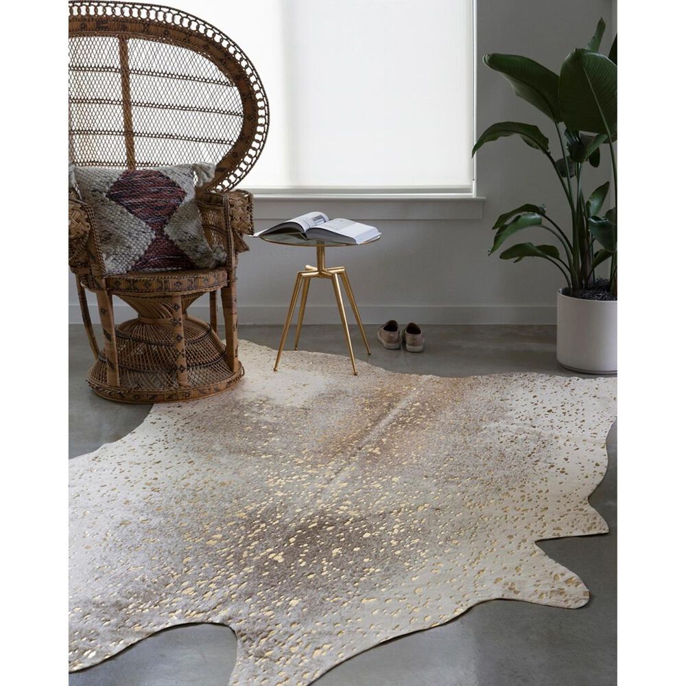 Loloi Bryce BZ-07 3&#39;10&quot; x 5&#39; Pewter and Gold Area Rug, , large