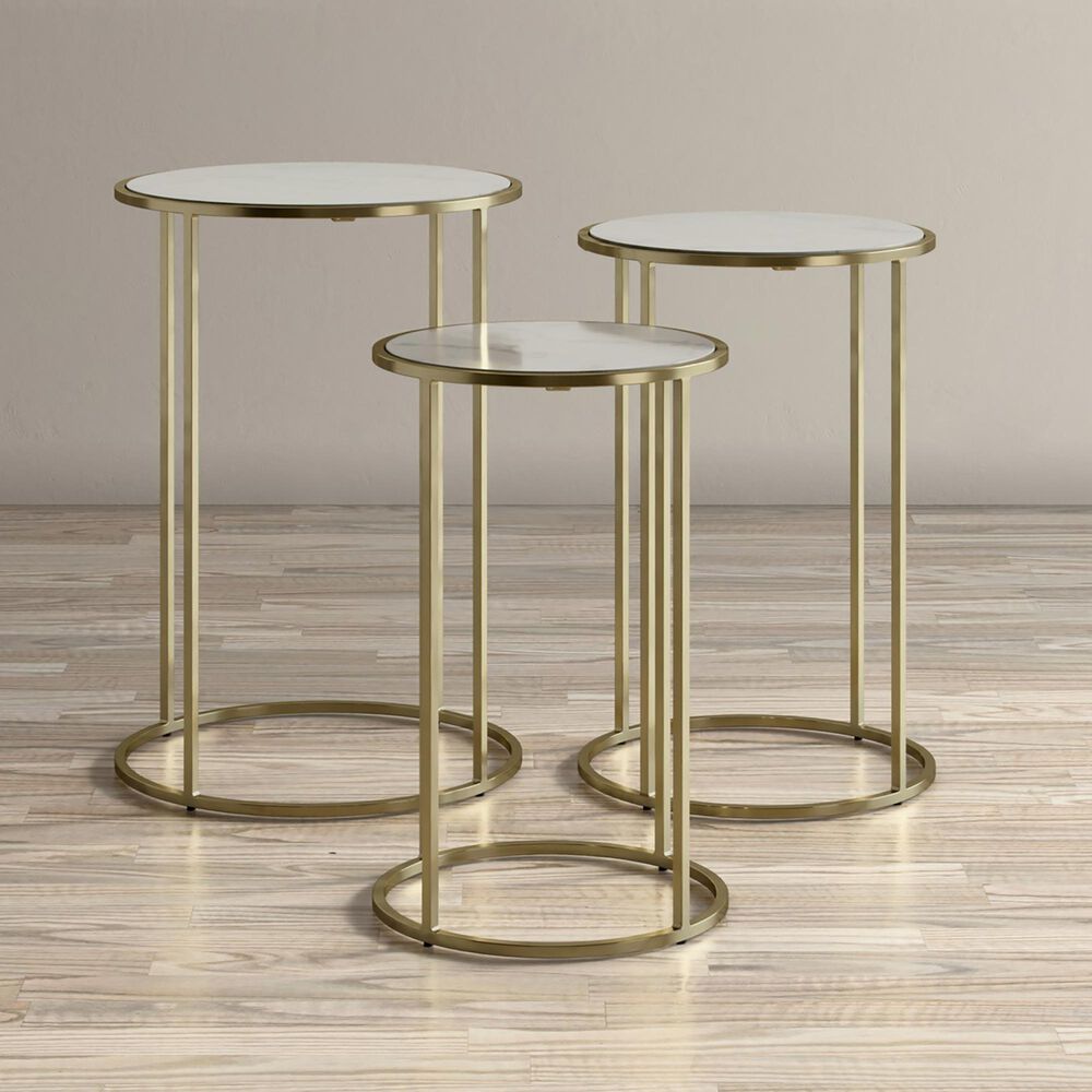 Waltham Global Archive Nesting Tables in Riviera Gold &#40;Set of 3&#41;, , large