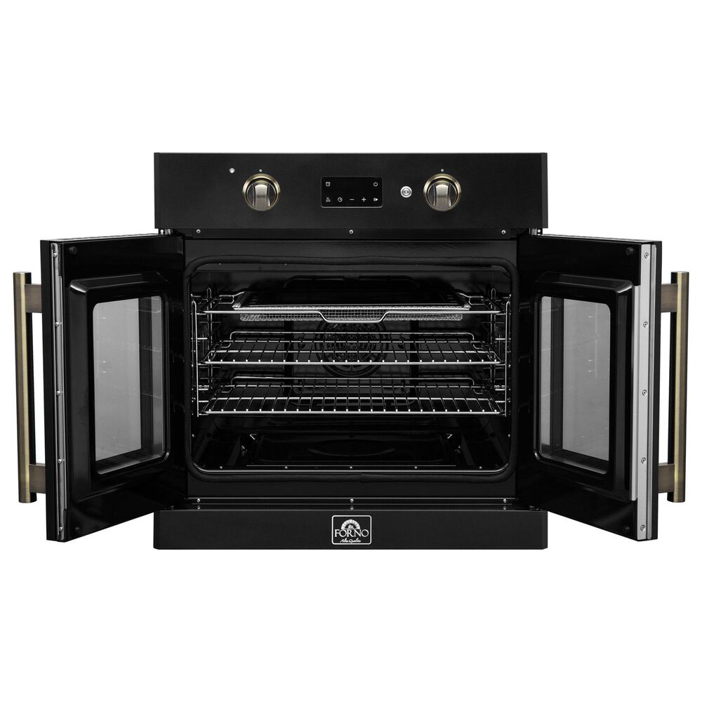 Forno Asti 30" Single Electric Wall Oven with French Door in Black, , large