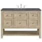 James Martin Vanities Breckenridge 48" Single Vanity in Whitewashed Oak with 3 cm Parisien Bleu Quartz Top, , large