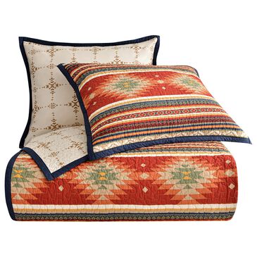 HiEnd Accents Del Sol 2-Piece Twin Quilt Set in Red, Brown and Cream, , large