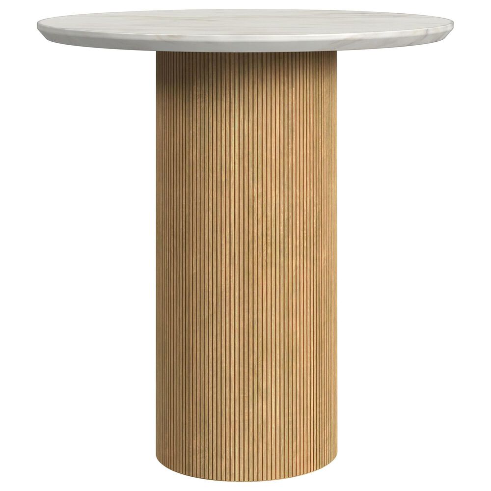 37B Sylvie Round End Table in Natural and White, , large
