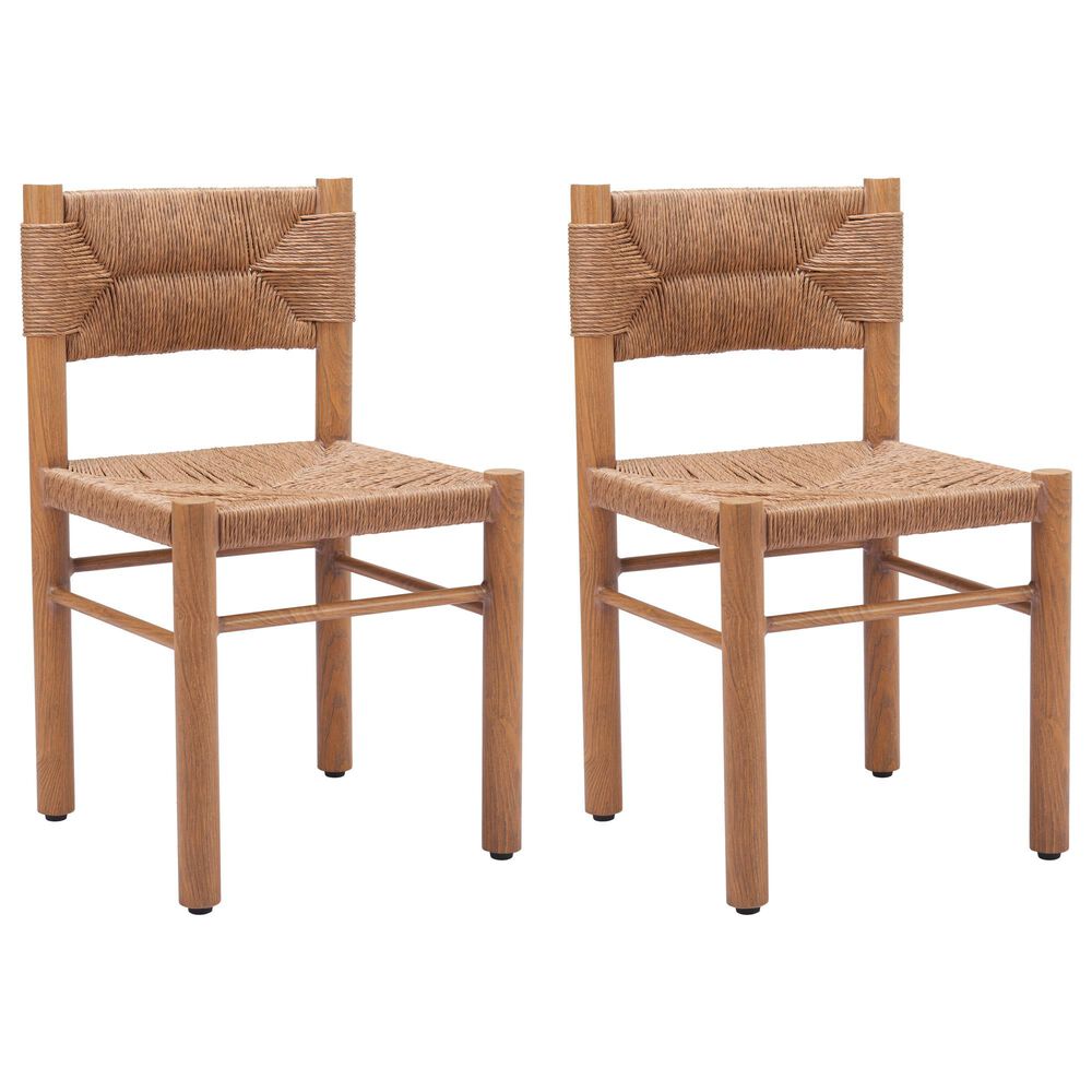 Zuo Modern Iska Outdoor Dining Chair in Natural (Set of 2), , large