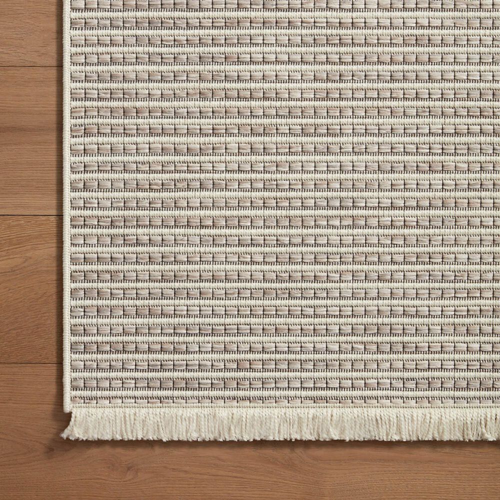 Amber Lewis x Loloi Malibu MAB-04 2&#39;3&quot; x 3&#39;9&quot; Ivory and Dove Indoor/Outdoor Area Rug, , large