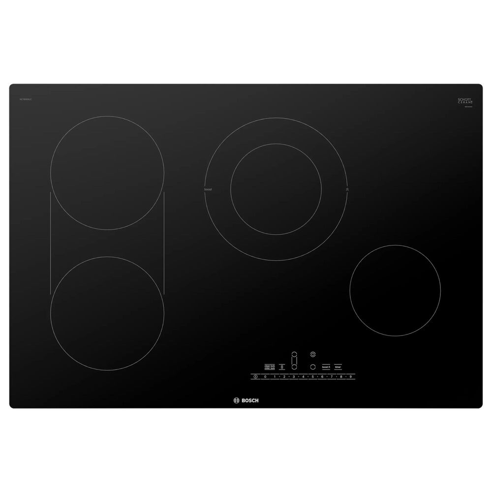 Bosch 800 Series 2-Piece Kitchen Package with Stainless Steel 9.2 Cu. Ft. Double Wall Oven and Black 30&quot; Electric Cooktop, , large