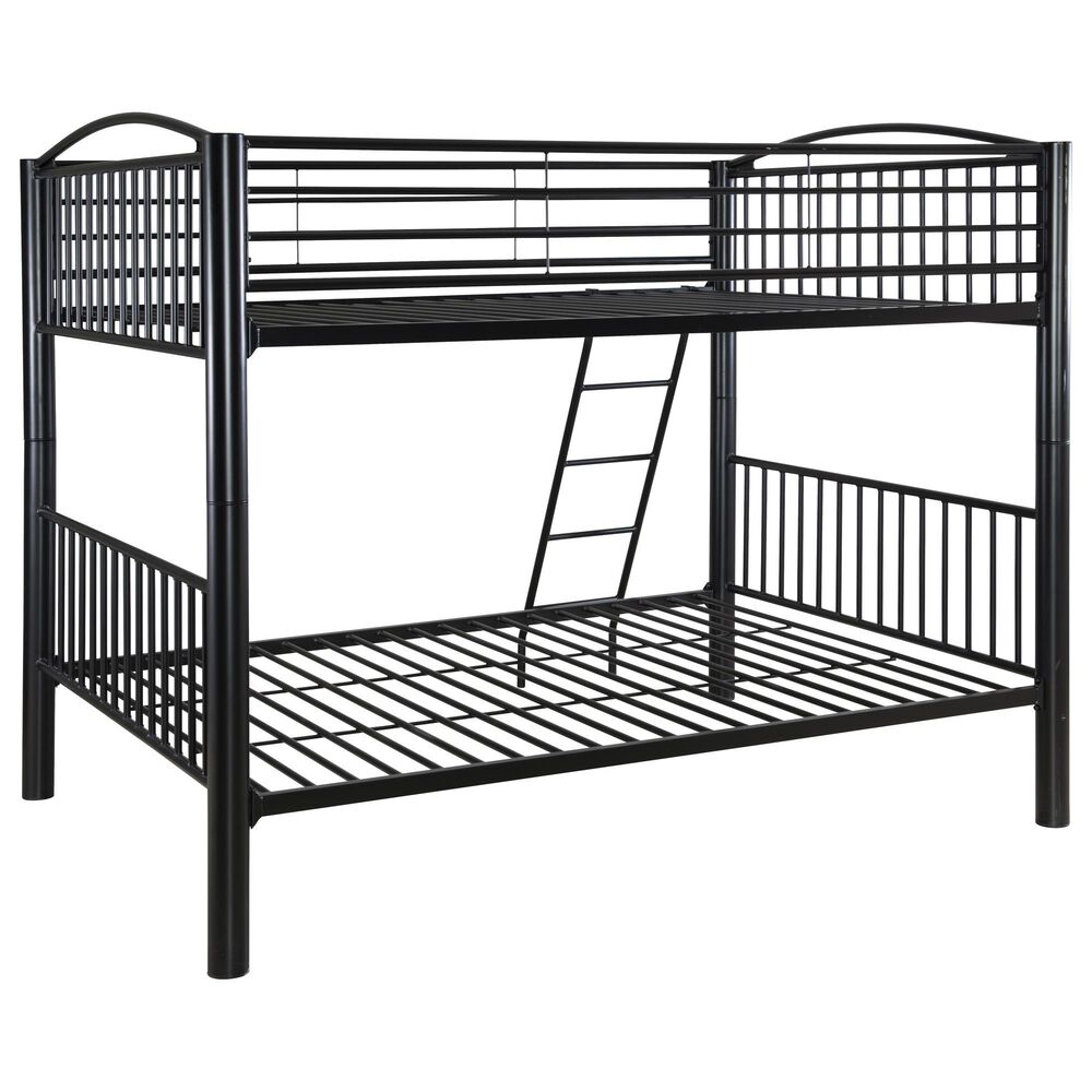 Linon Home Decor Heavy Full Over Full Bunk Bed in Black, , large