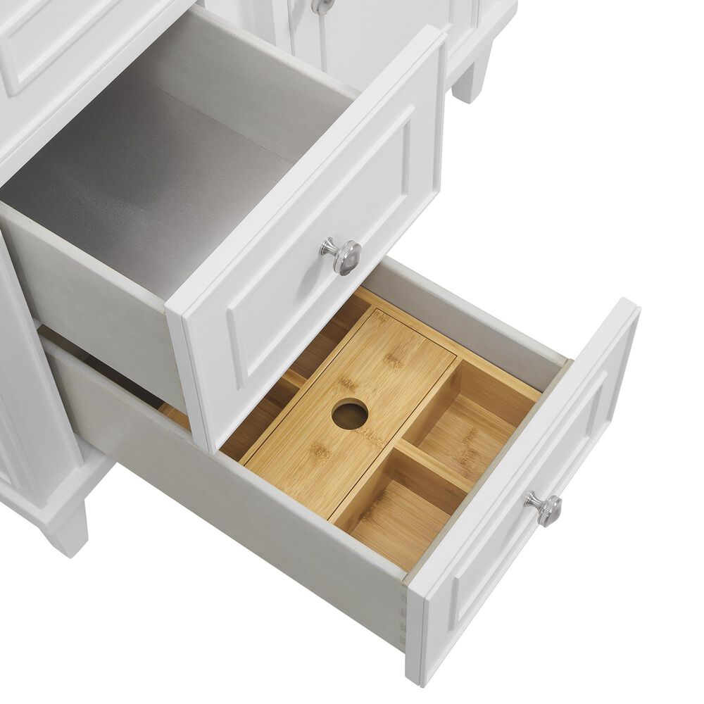 James Martin Vanities Lorelai 36&quot; Single Vanity in Bright White with 3 cm Eternal Marfil Quartz Top, , large