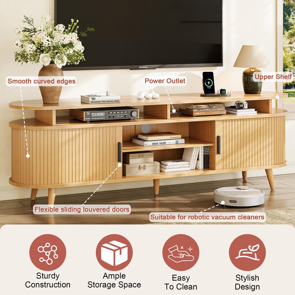 HOMLUX 70" TV Stand in Natural Stone, , large
