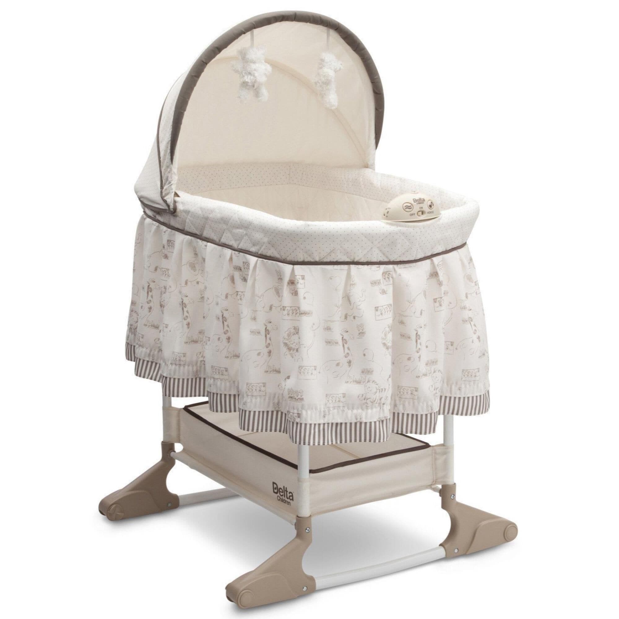 Delta Play Time Rocking Jungle Bassinet in Beige NFM