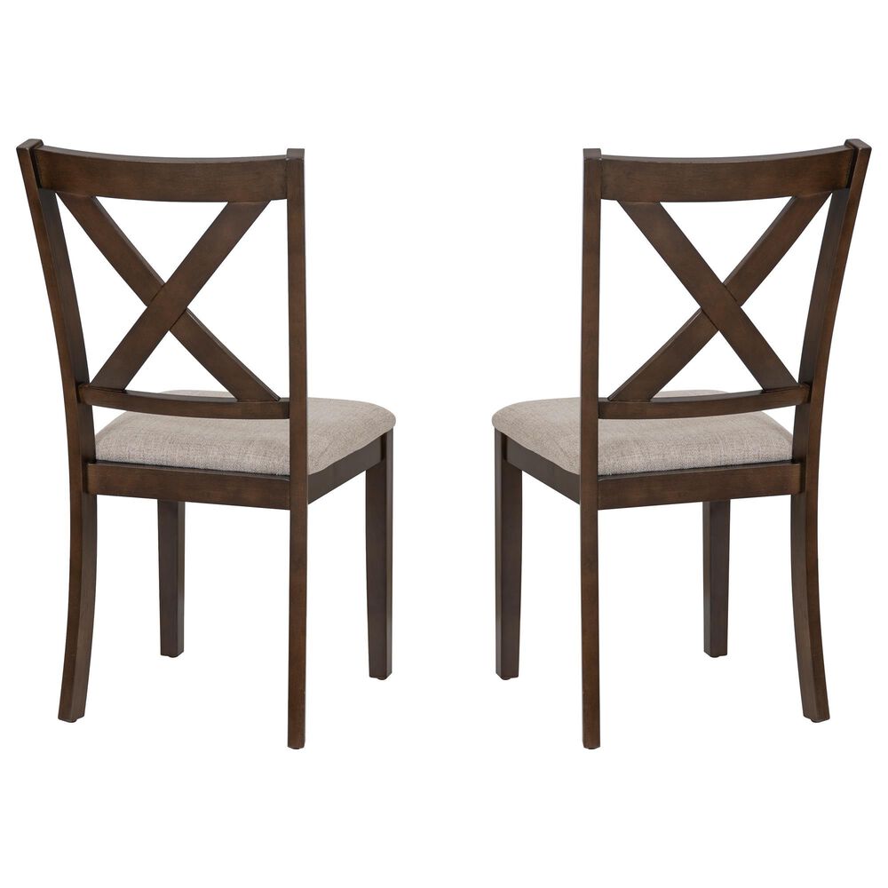 Linon Home Decor Warren X-Back Side Chair in Warm Brown (Set of 2), , large