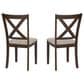 Linon Home Decor Warren X-Back Side Chair in Warm Brown (Set of 2), , large