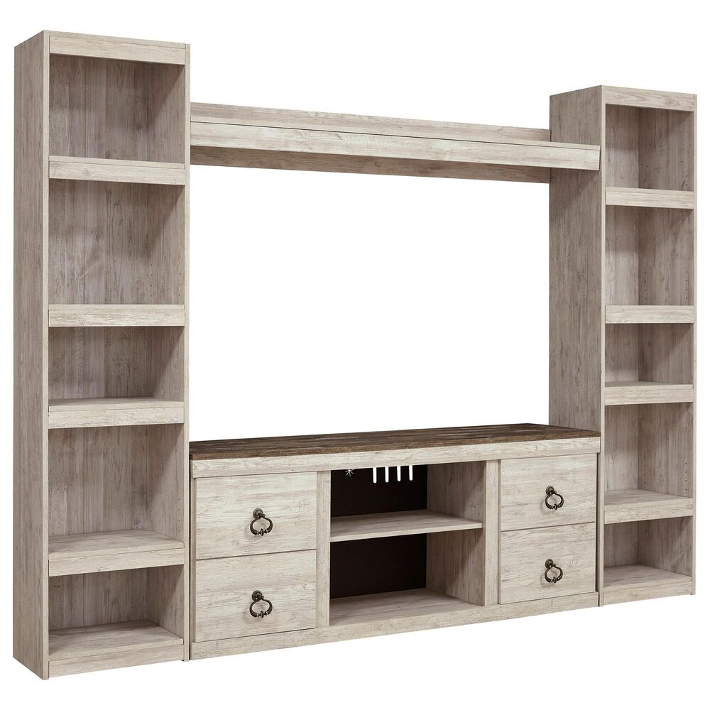 Signature Design by Ashley Willowton 4-Piece Entertainment Unit in Whitewash, , large