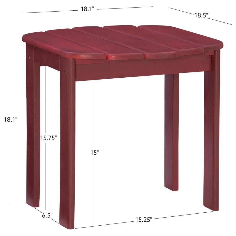 Linon Home Decor Adirondack End Table in Red, , large