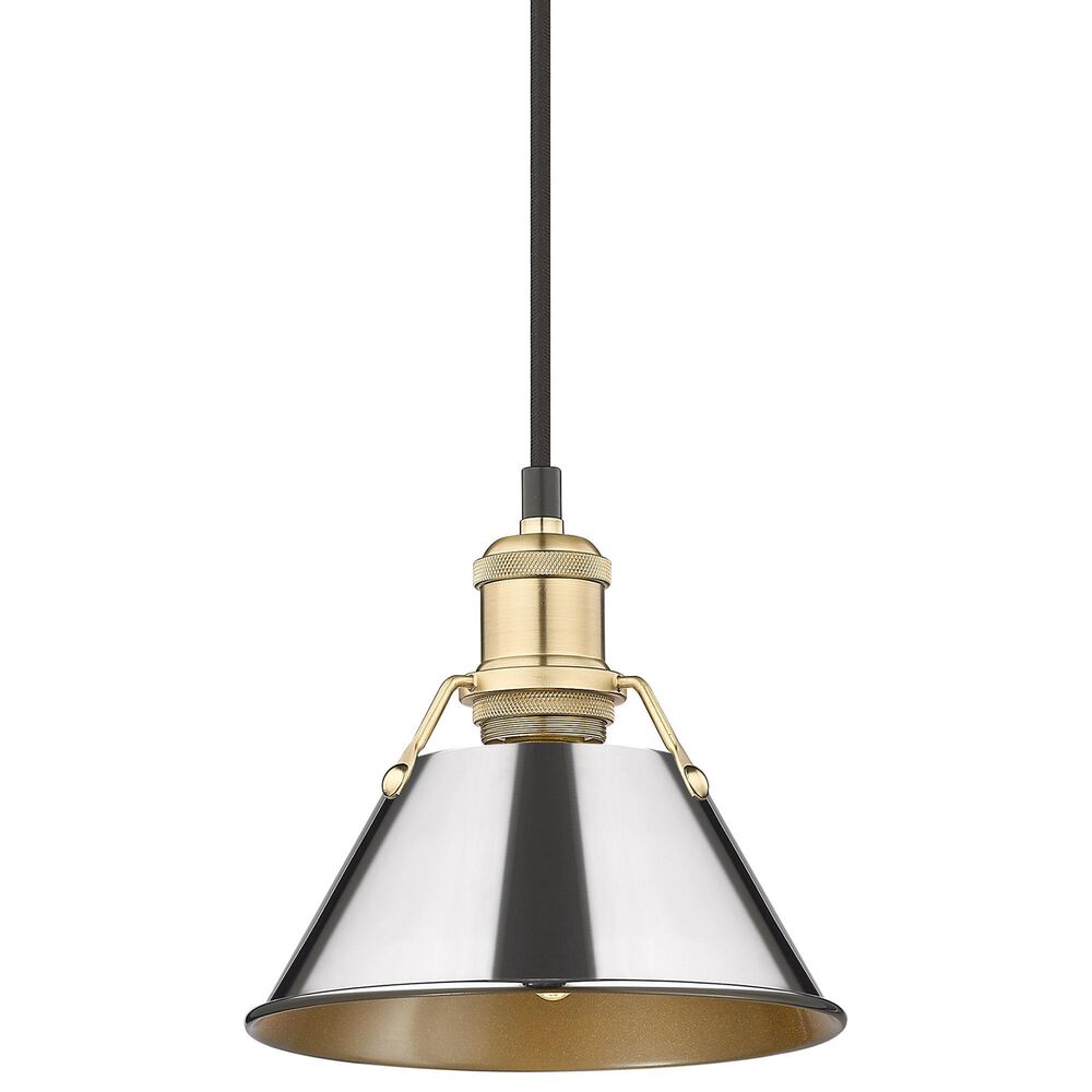Golden Lighting Orwell 1-Light Small Pendant with Chrome Shade in Brushed Champagne Bronze, , large