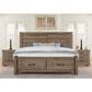 Viceray Collections Cool Rustic Queen Storage Bed in Stone Grey, , large