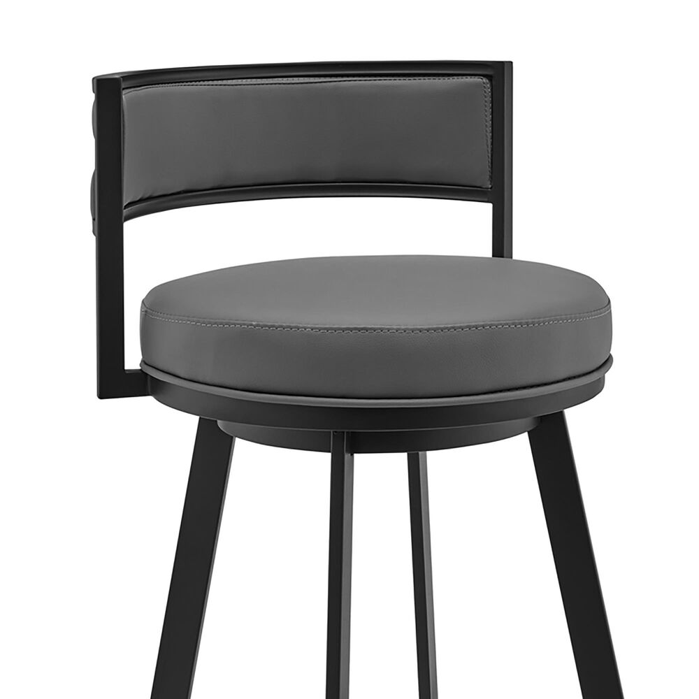 Blue River Roman 26&quot; Swivel Counter Stool in Gray and Black, , large