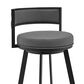 Blue River Roman 26" Swivel Counter Stool in Gray and Black, , large