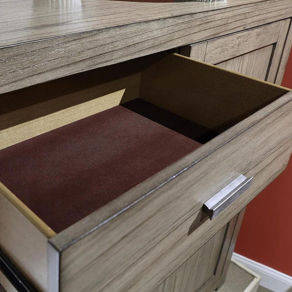 Riva Ridge Modern Loft 6-Drawer Sliding Door Chest in Greystone, , large
