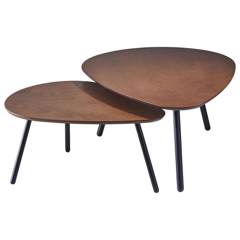 Adesso Hendrix Nesting Coffee Table in Walnut and Black, , large